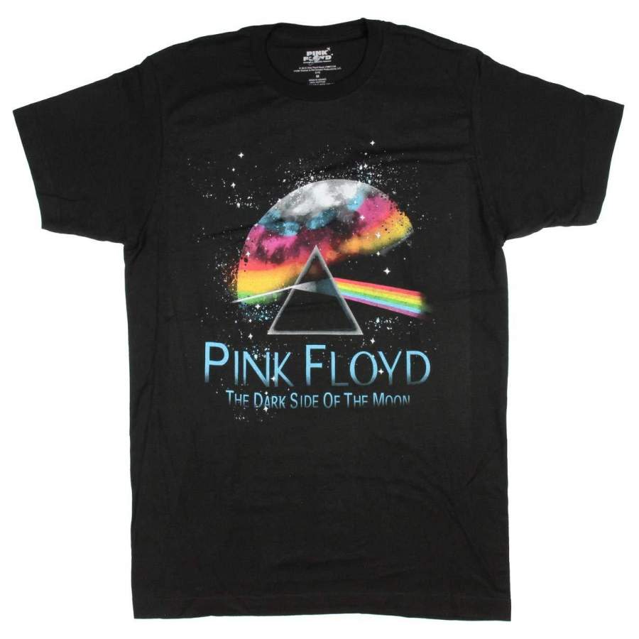 Pink Floyd Men's Dark Side of The Moon Galaxy Rainbow Moon T-Shirt ...