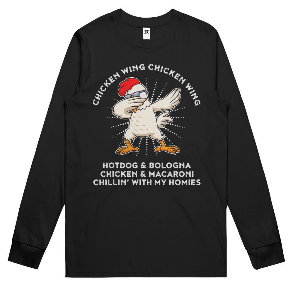 Chicken Wing Chicken Wing Shirt Song Lyric Hot Dog Bologna Long Sleeve T Shirts