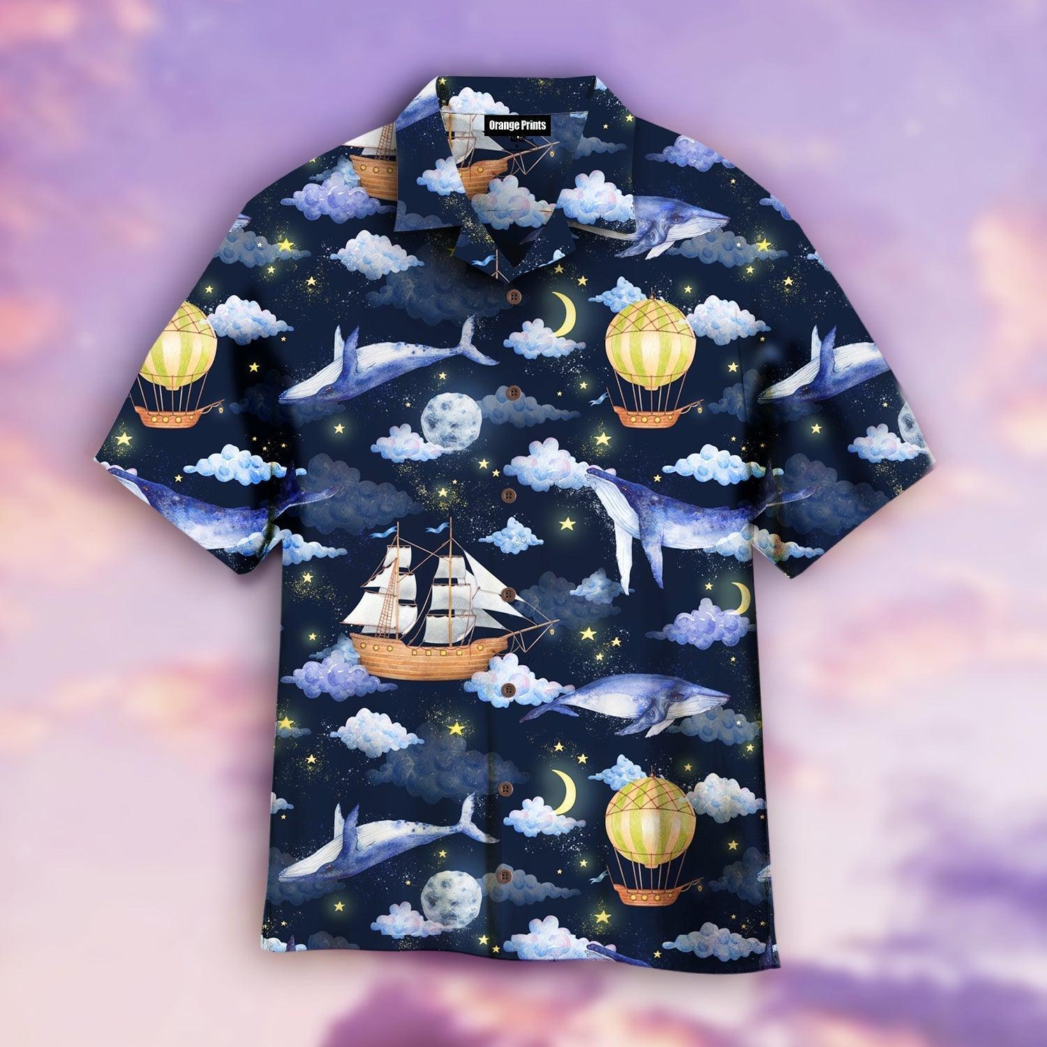 Whales Clouds Moon Stars Balloons Hawaii Shirt For Men Women Ha77445