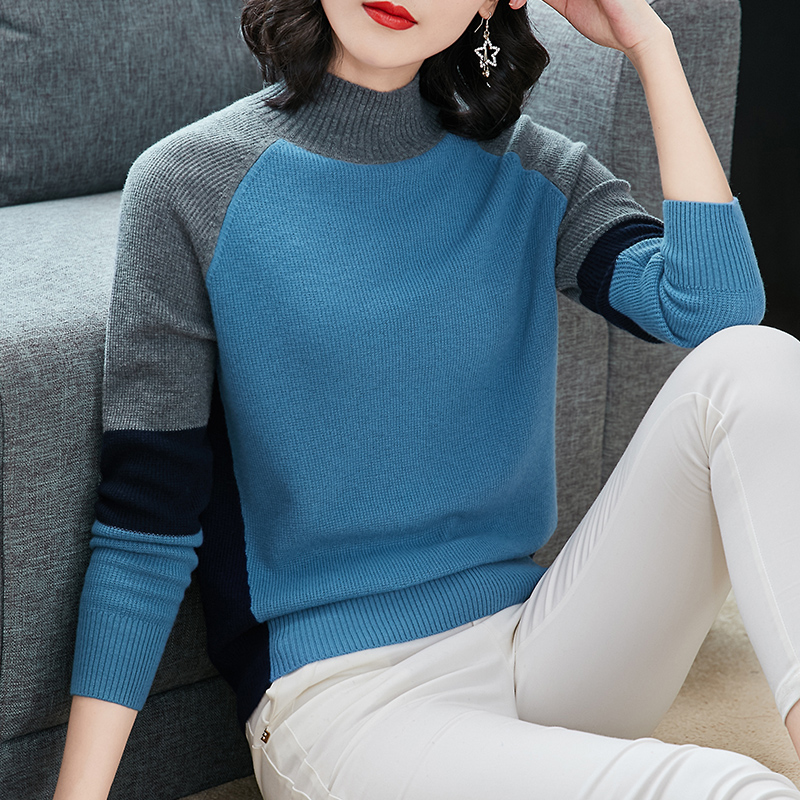 2020 Knitted Women high neck Sweater Pullovers Turtleneck Autumn Winter Basic casual office Women Sweaters Slim Fit Black alx