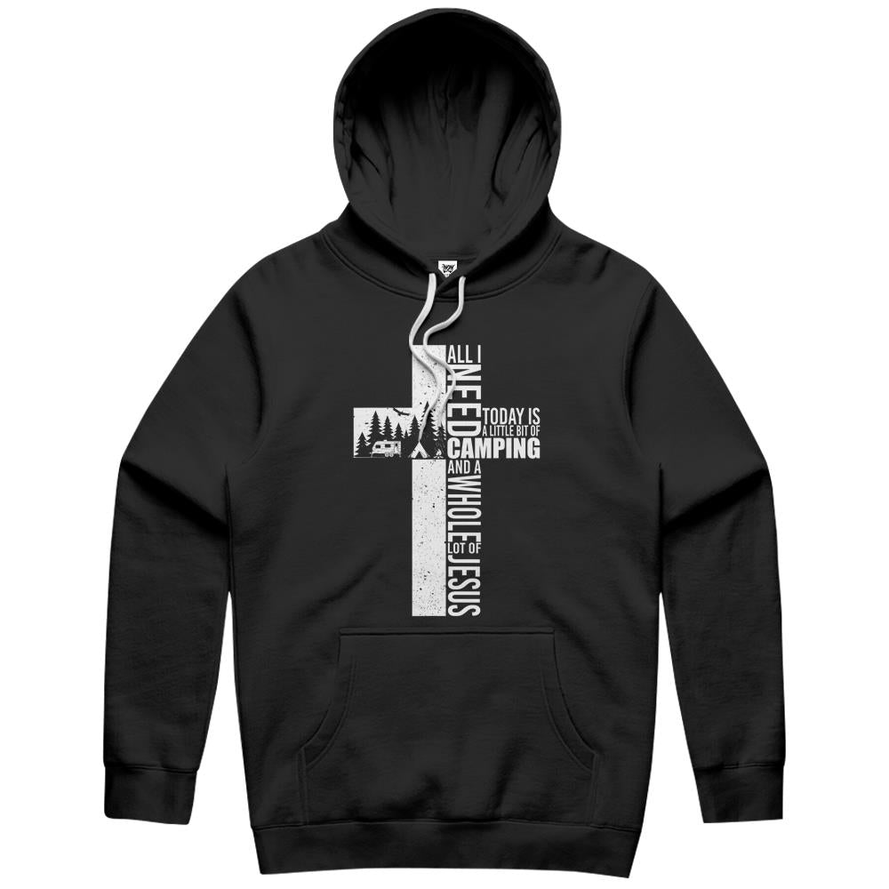 All I Need Today Is Camping And A Whole Lot Of Jesus Funny Hoodie