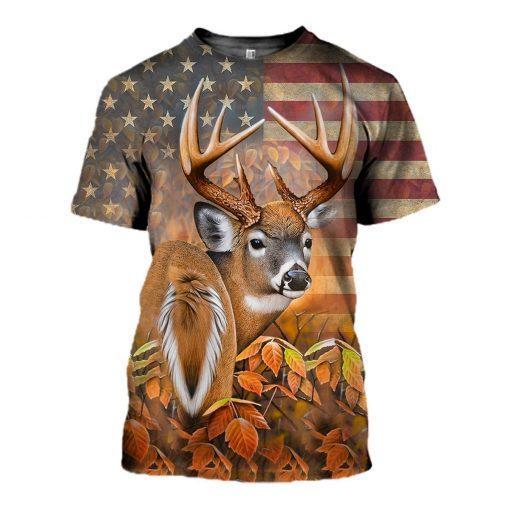 American Flag Deer Hunting 3D All Over Print | Hoodie | Unisex | Full Size | Adult | Colorful | HT2434