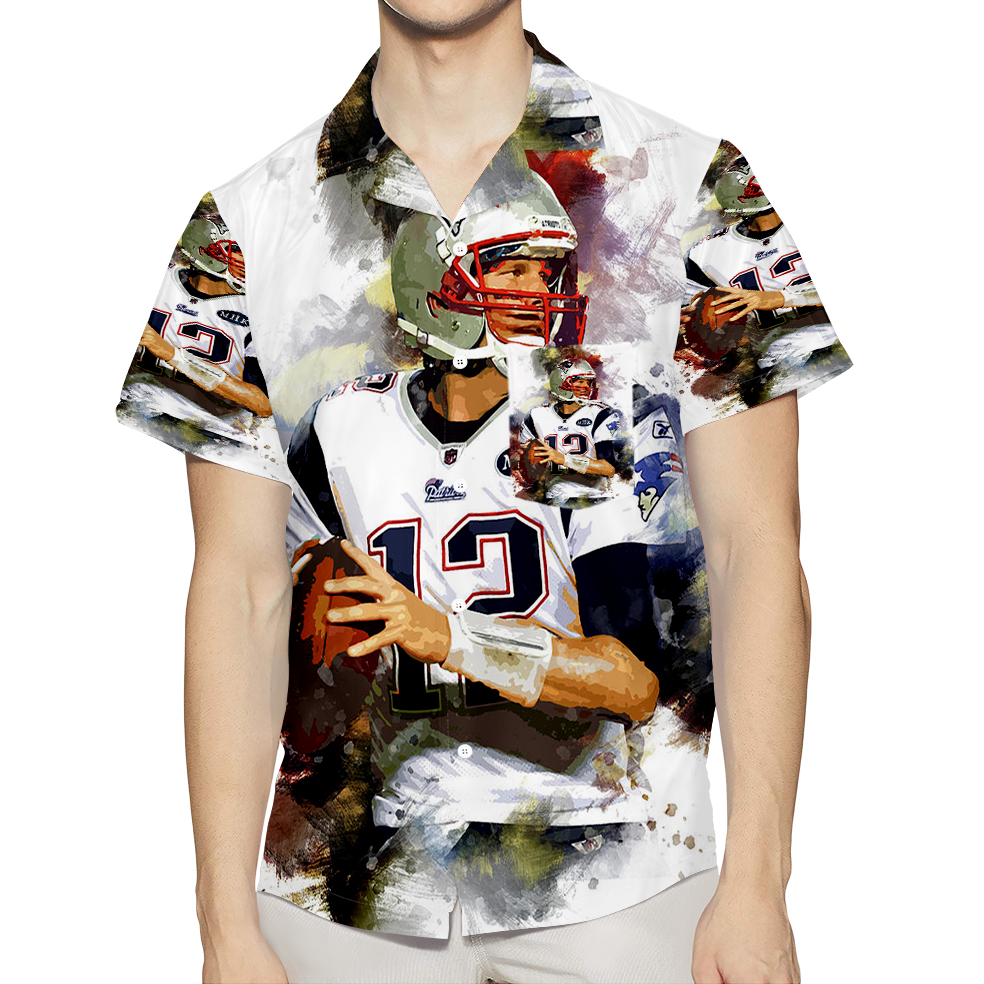 New England Patriots Tom Brady Color Splash 3D All Over Print Summer Beach Hawaiian Shirt With Pocket