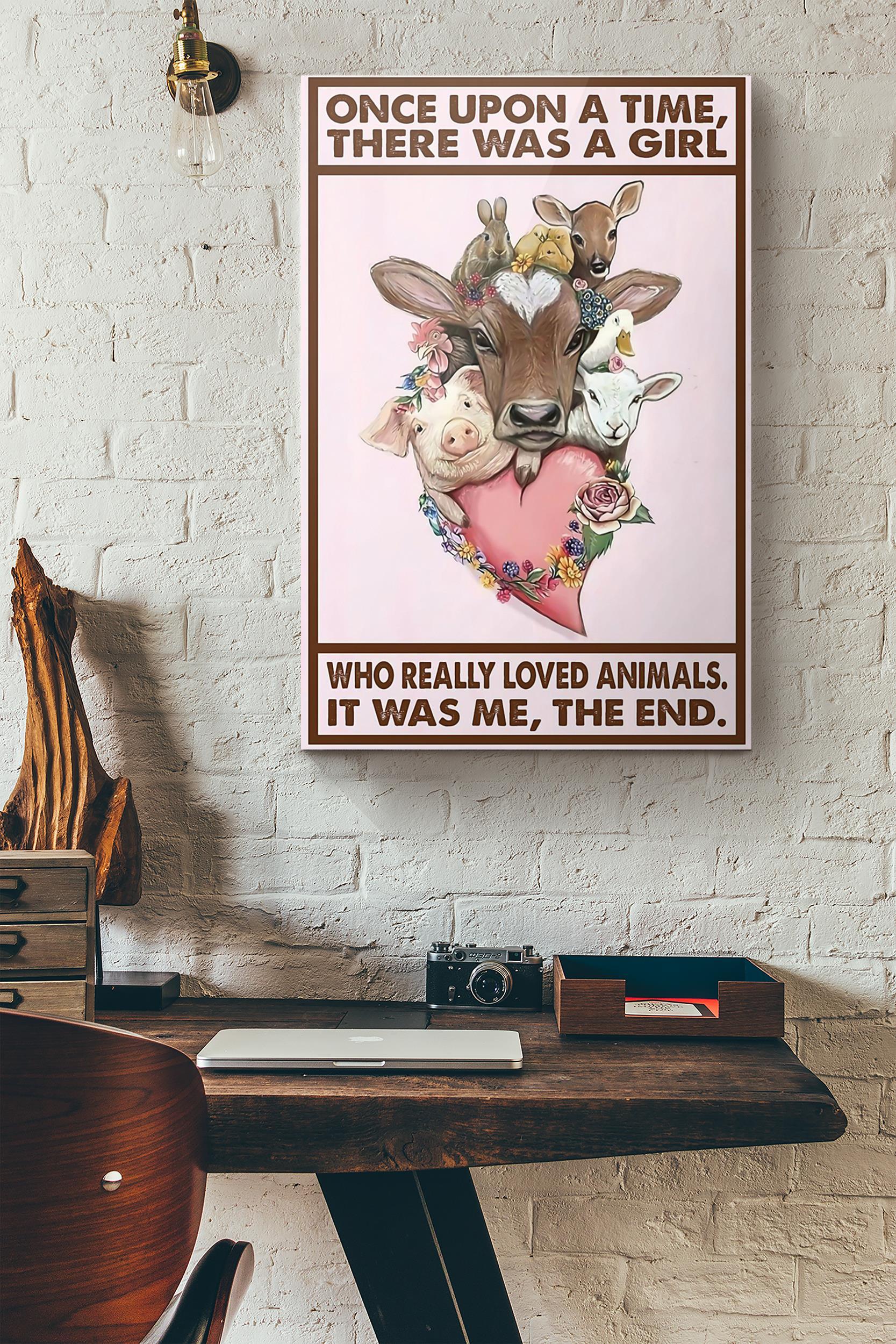 A Girl Who Really Love Animal Poster Wrapped Canvas