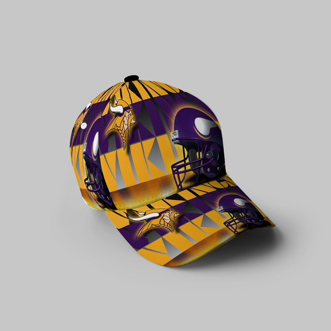 Minnesota Vikings Emblem Helmet 3D Printing Baseball Cap Classic Hat