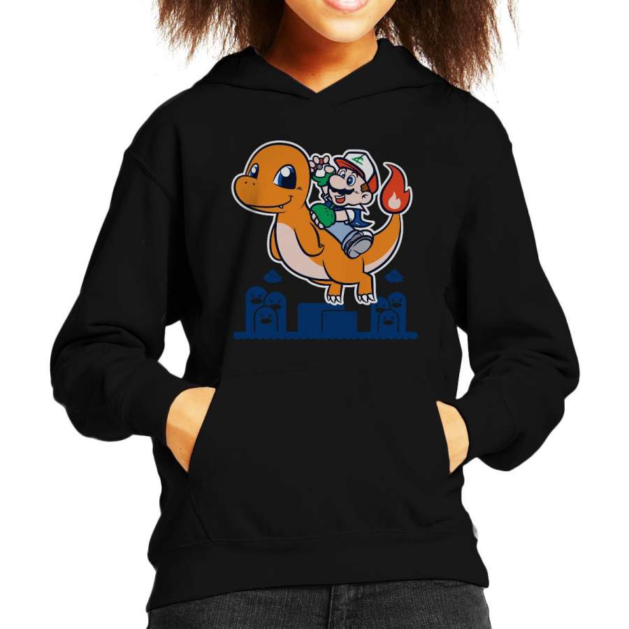 Super Mario Pokemon Yoshimander Mashup Kid’s Hooded Sweatshirt