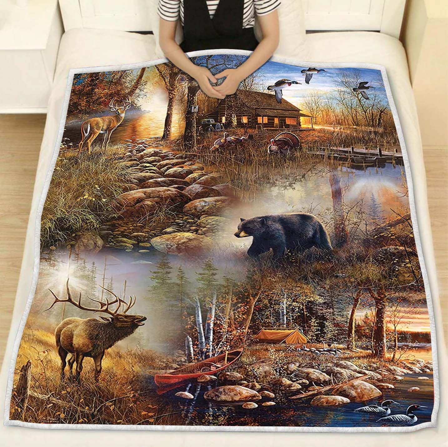 Wild Animal Hunting Life Blanket 07035