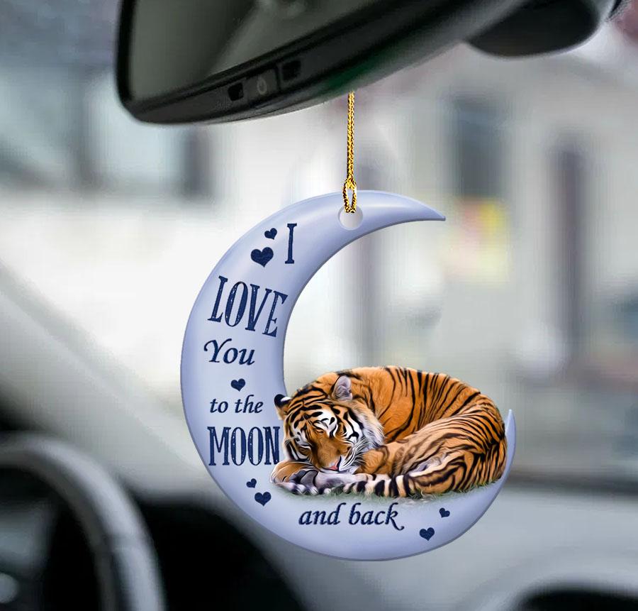 Tiger Love You Moon Back Car Hanging Ornament