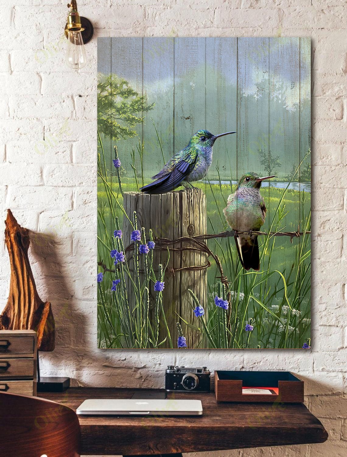 Awesome Hummingbird Couple Canvas Wall Art Home Decor