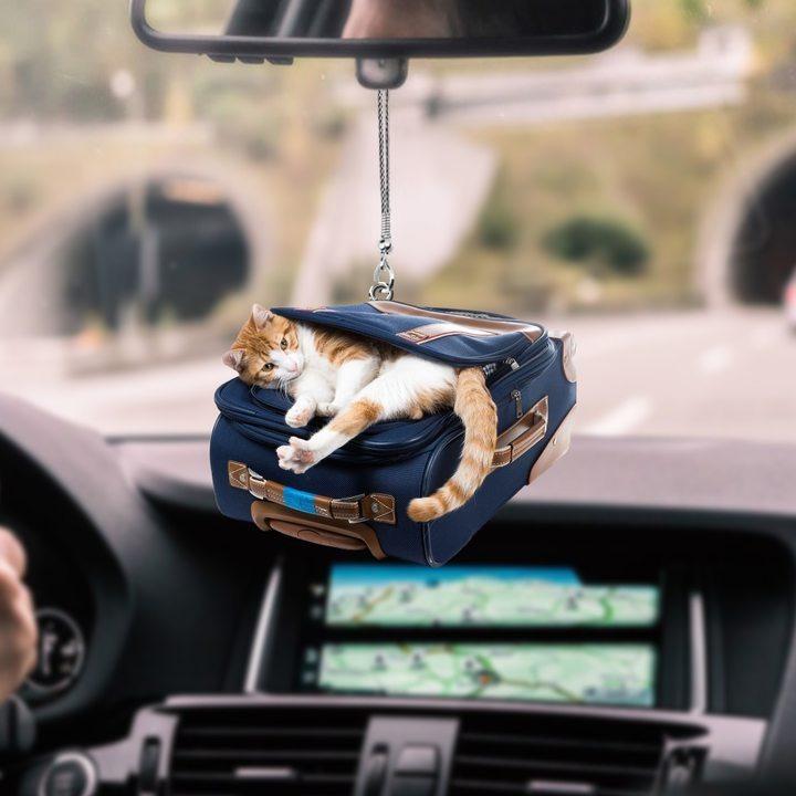 5 Cat Kittens In Suitcase Car Hanging Ornament