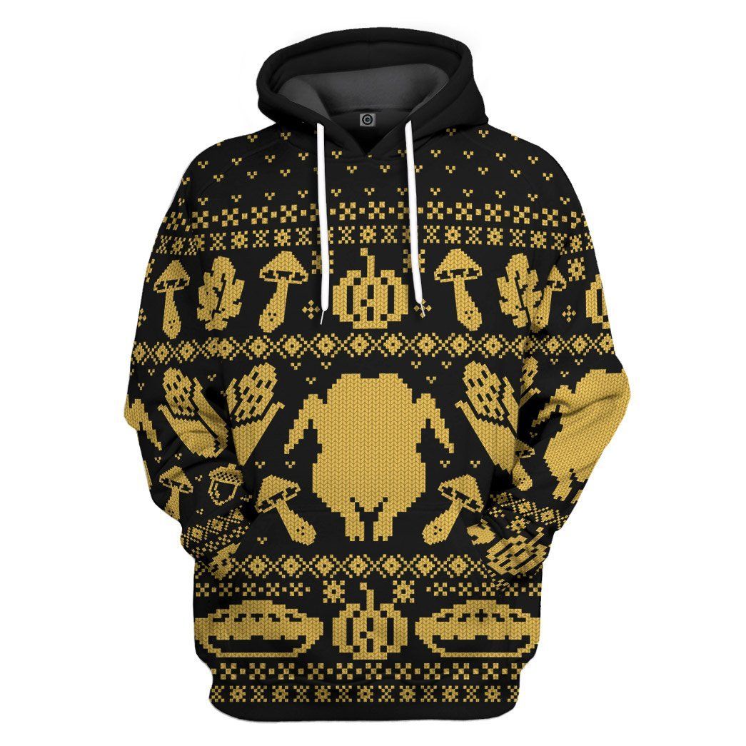 Casespring 3D Turkey Thanksgiving Ugly Sweaters Custom Hoodie Apparel