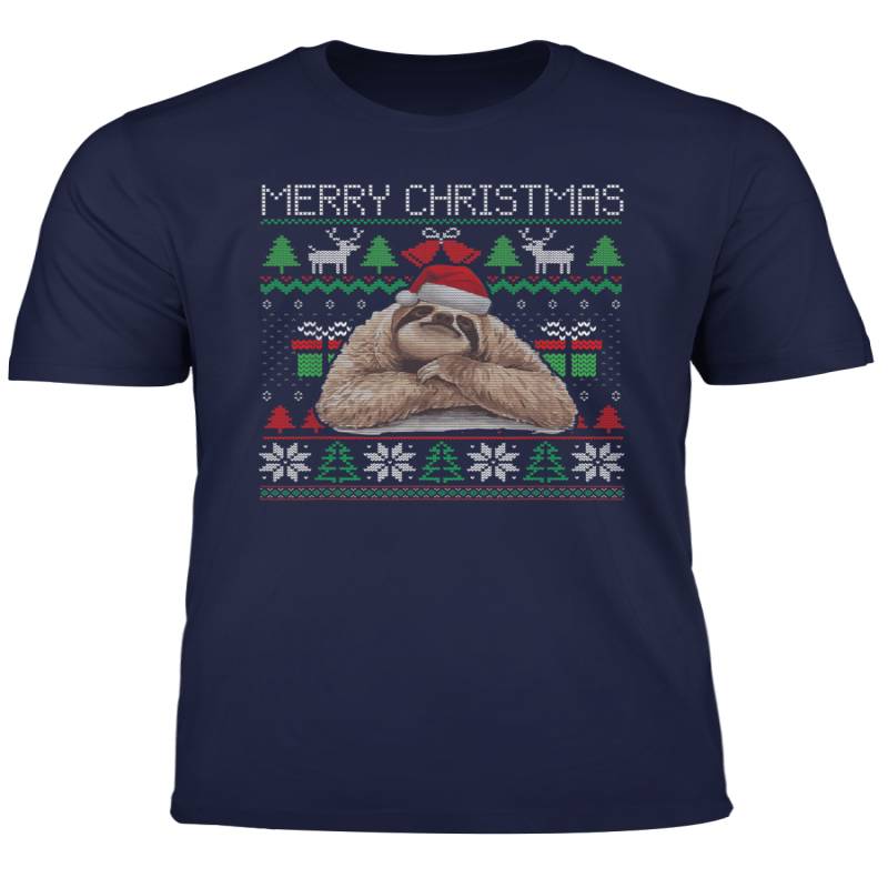 Christmas Faultier Ugly Christmas Sloth Merry Slothmas T Shirt