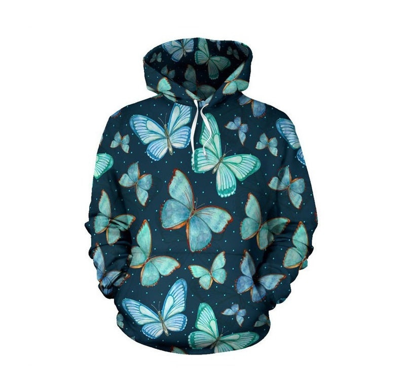 Butterfly Paint All Over Print Hoodie Colorful Cool 3D