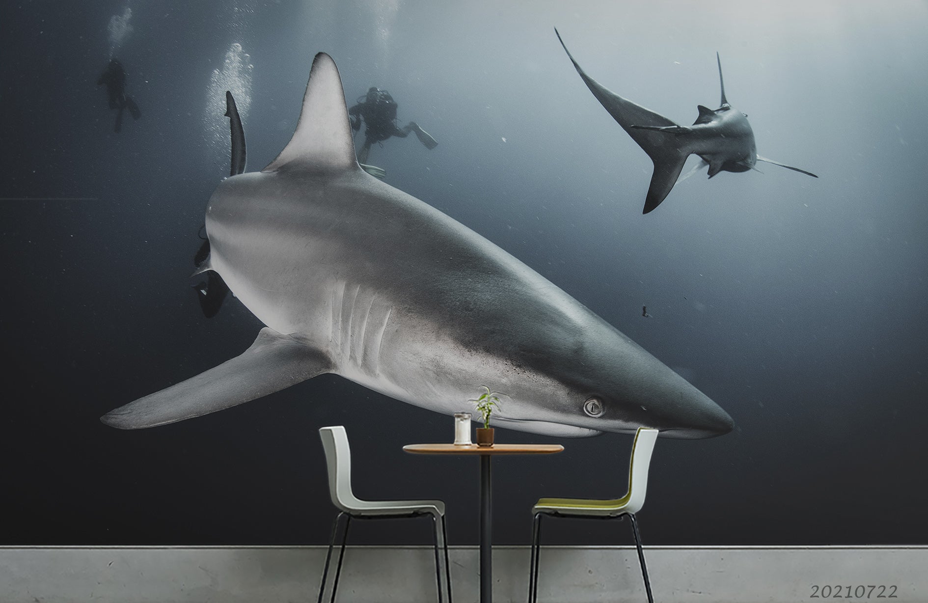 3D Sea Animal Shark Wall Mural Wallpaper Lqh 613