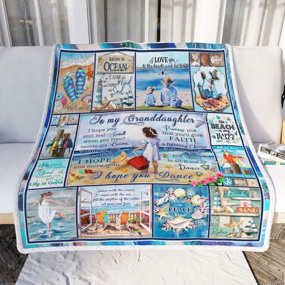 To My Granddaughter, I Hope You Dance, Beach Sofa Throw Blanket