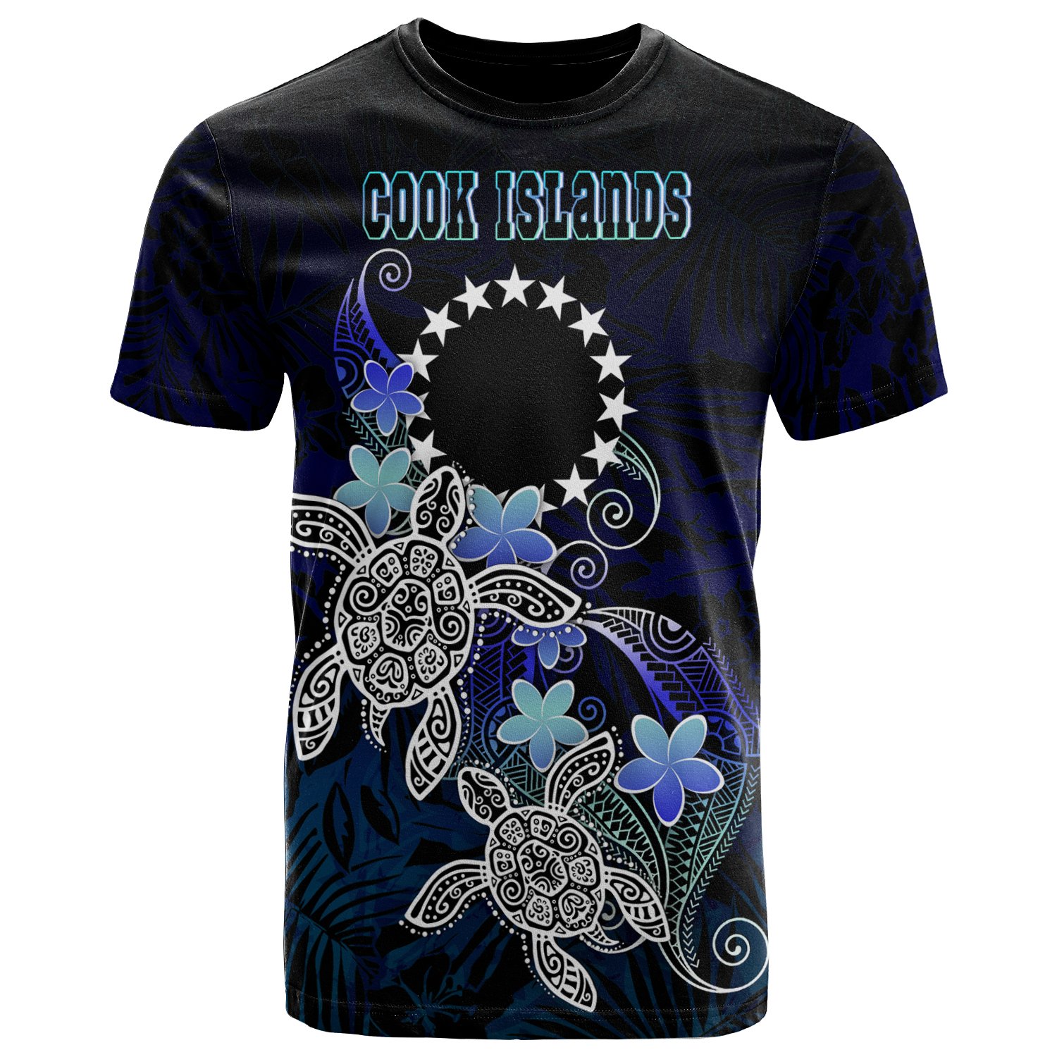 Cook Islands Polynesian T-Shirt – Blue Turtle Couple – BN22