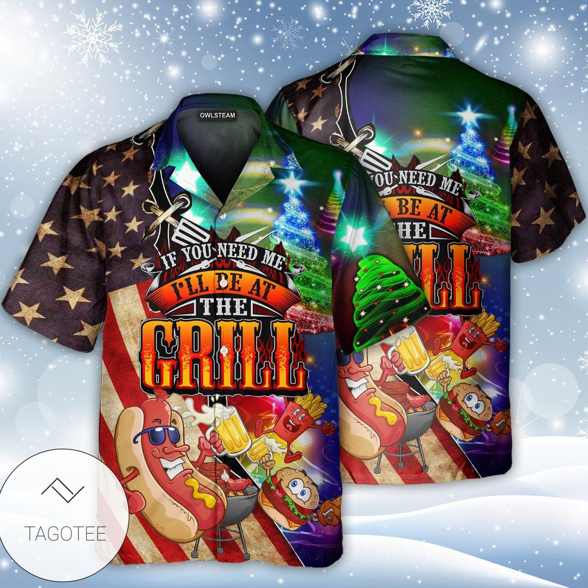 Christmas Hawaii I Will Be At The Gril Button Up Shirt For Men Ha39231