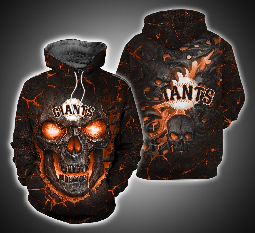 San Francisco Giants Skull 3D Print Hoodie ver10