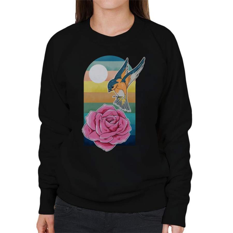 Bird And Fower Sunset Women’s Sweatshirt