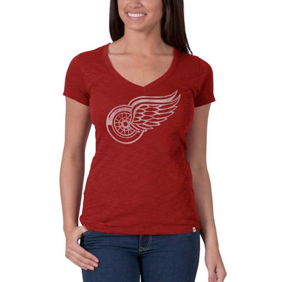 Detroit Red Wings – Logo Scrum Juniors Premium V-Neck T-Shirt