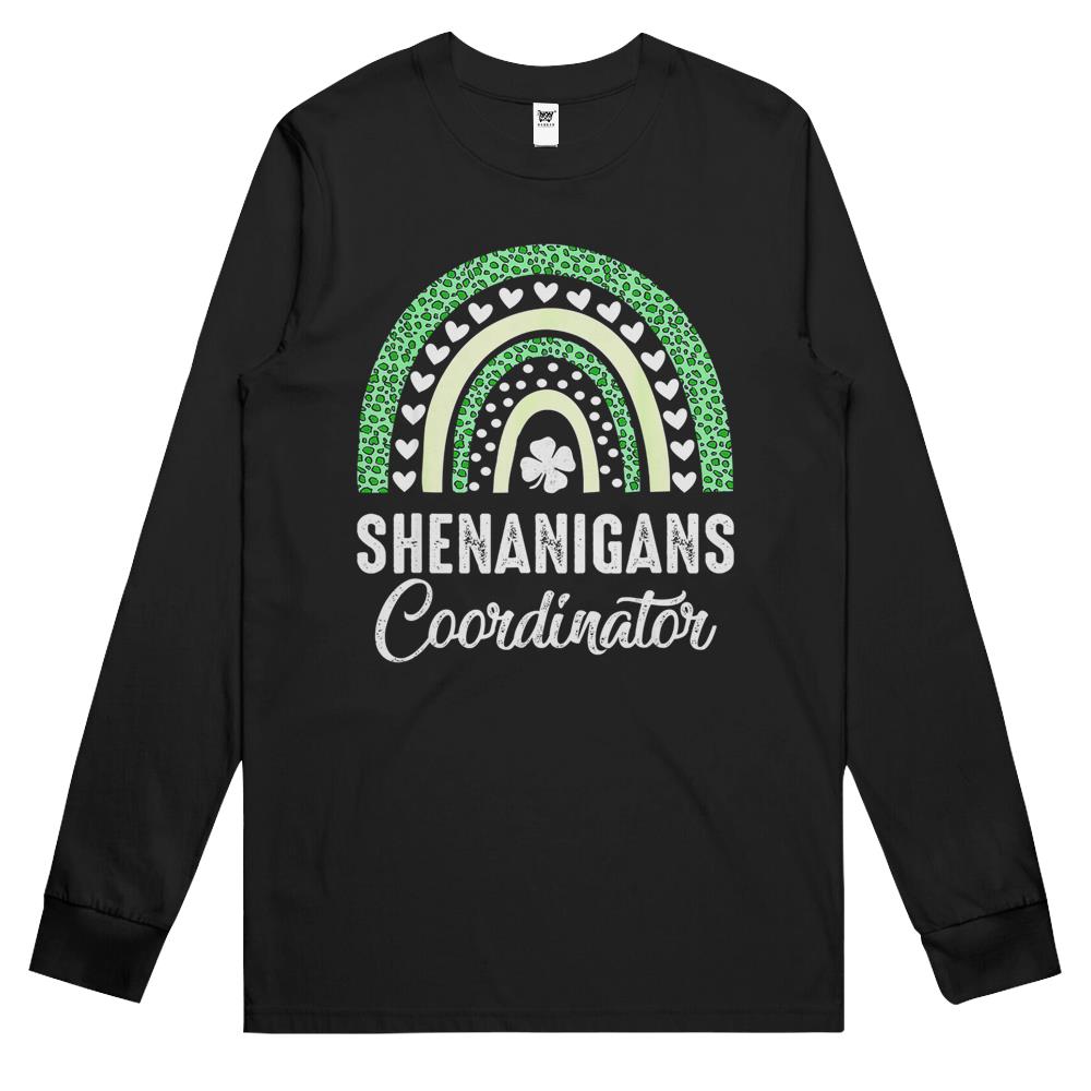 Shenanigans Coordinator Rainbow St Patricks Day Teacher Gift Long Sleeve T Shirts