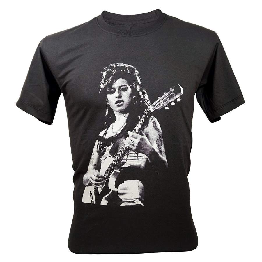 Men’S Amy Winehouse Retro Vintage T-Shirt Dark Grey