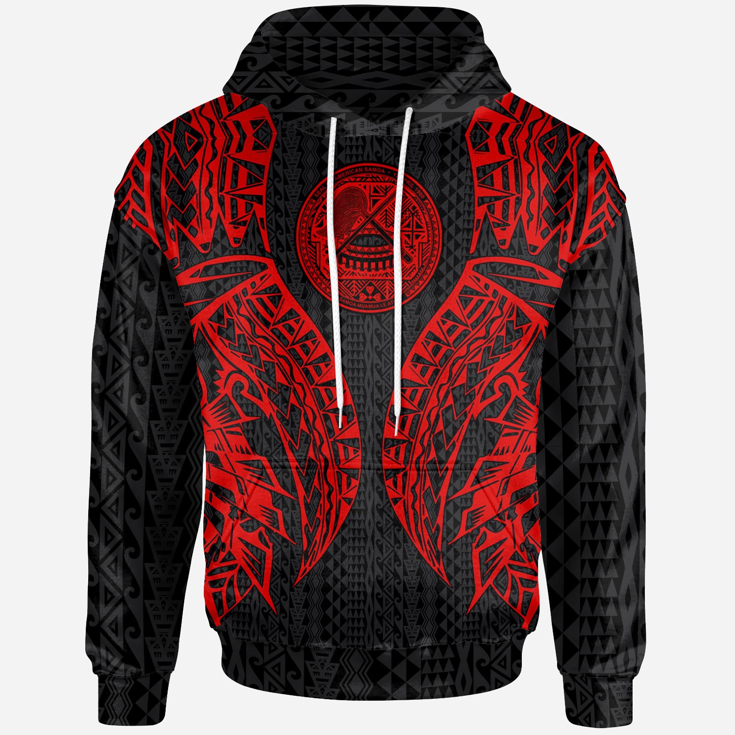 American Samoa Hoodie – Polynesian Lion Head Red Style – BN39