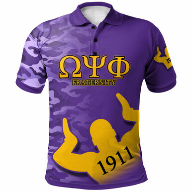 Omega Psi Phi Polo Shirt – Custom Fraternity Hand Gesture Camouflage Patterns Polo Shirt