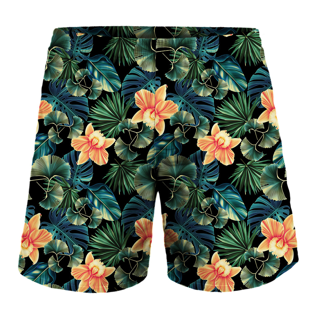 Tropical Leaf And Hawaii Flower Print Shorts Ha33022