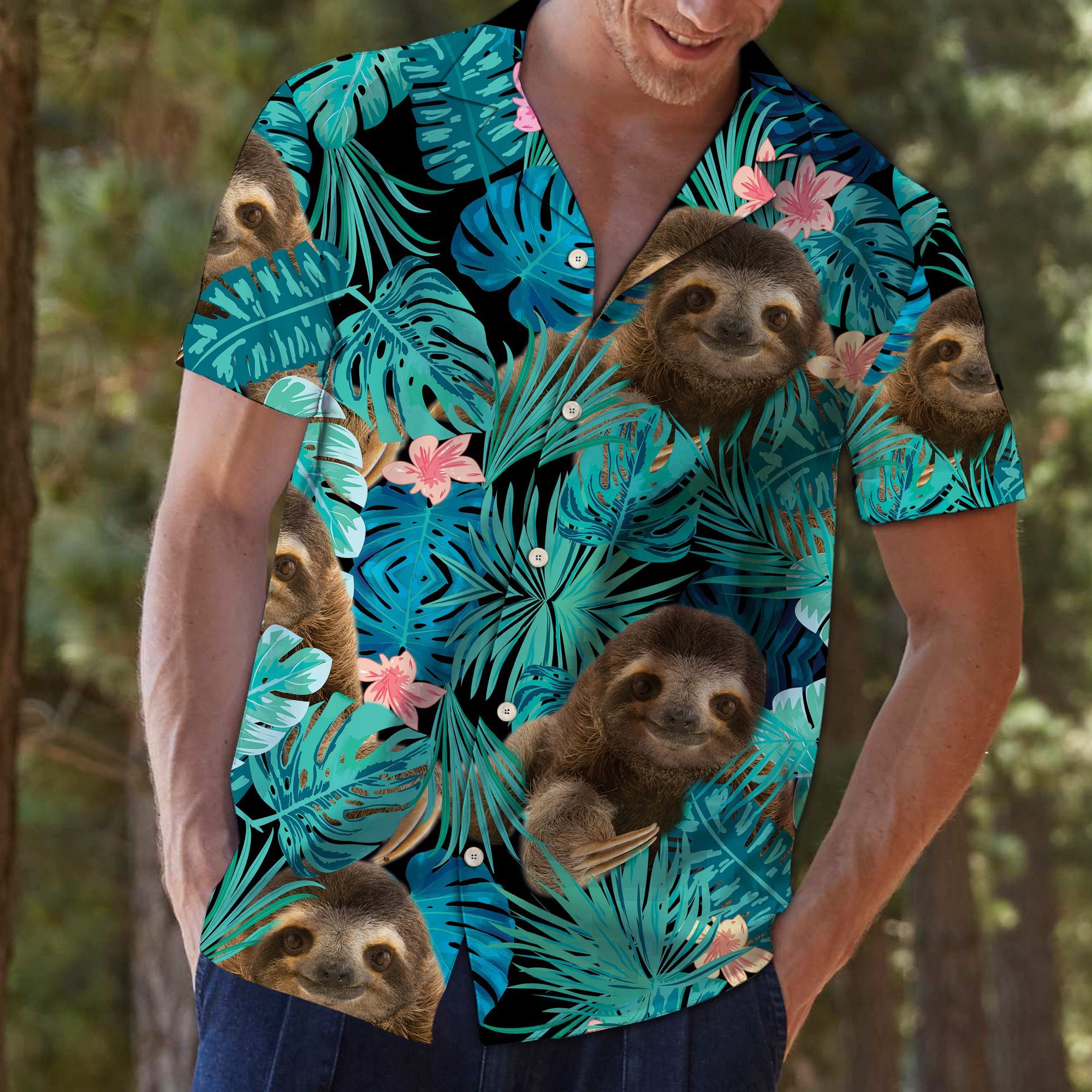 Sloth Tropical Hawaii Shirt For Hawaii Aloha Ha8242