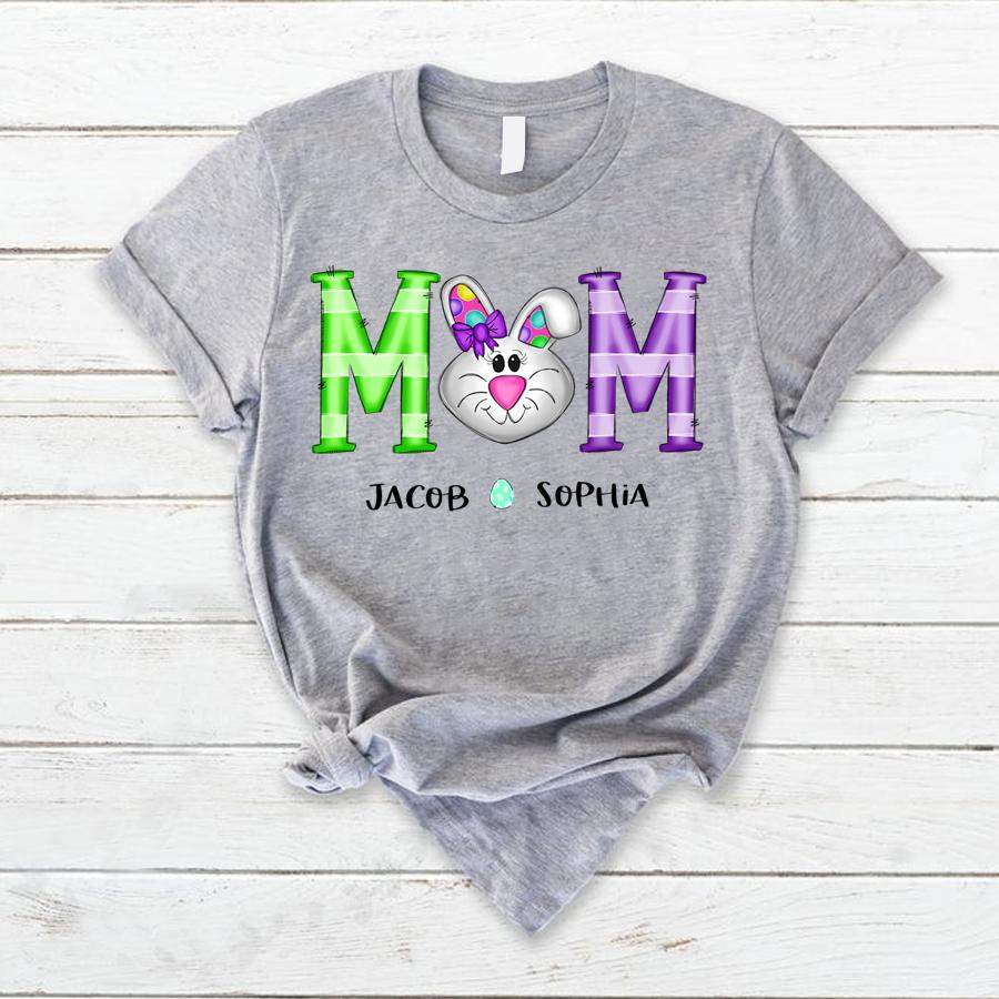 PERSONALIZED MOM EASTER KIDS NAMES SHIRT