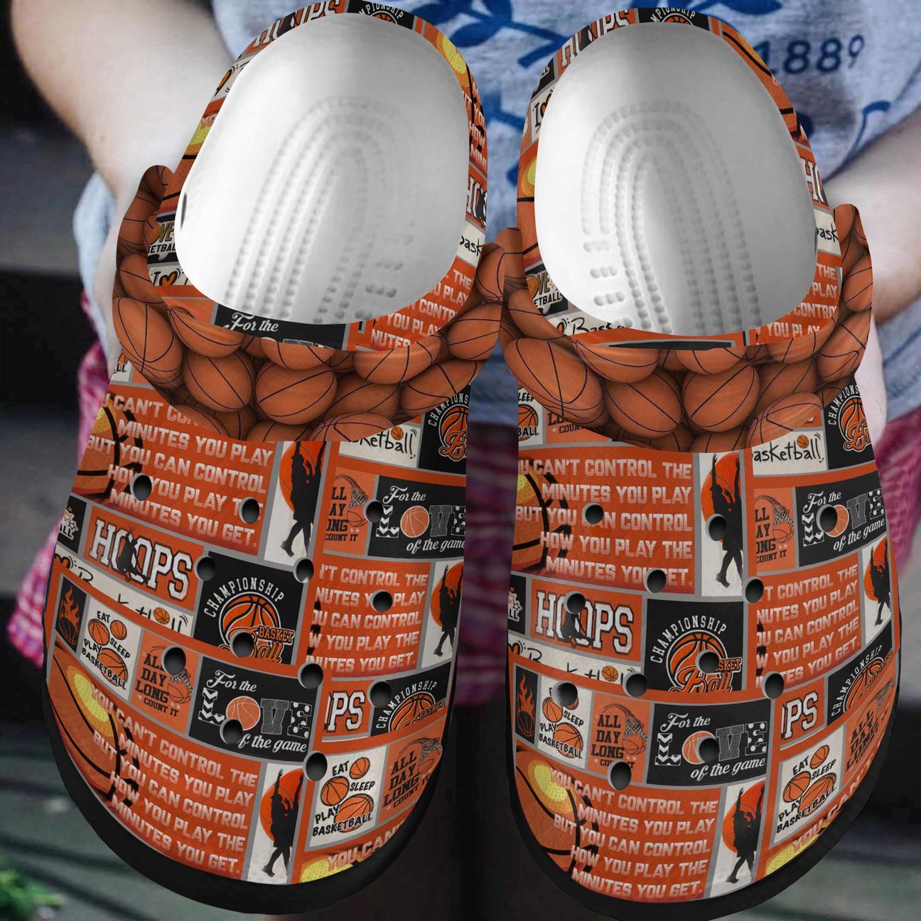 Basketball Personalized Clog, Custom Name, Text, Color, Number Fashion Style For Women, Men, Kid, Print 3D Basketball Posters