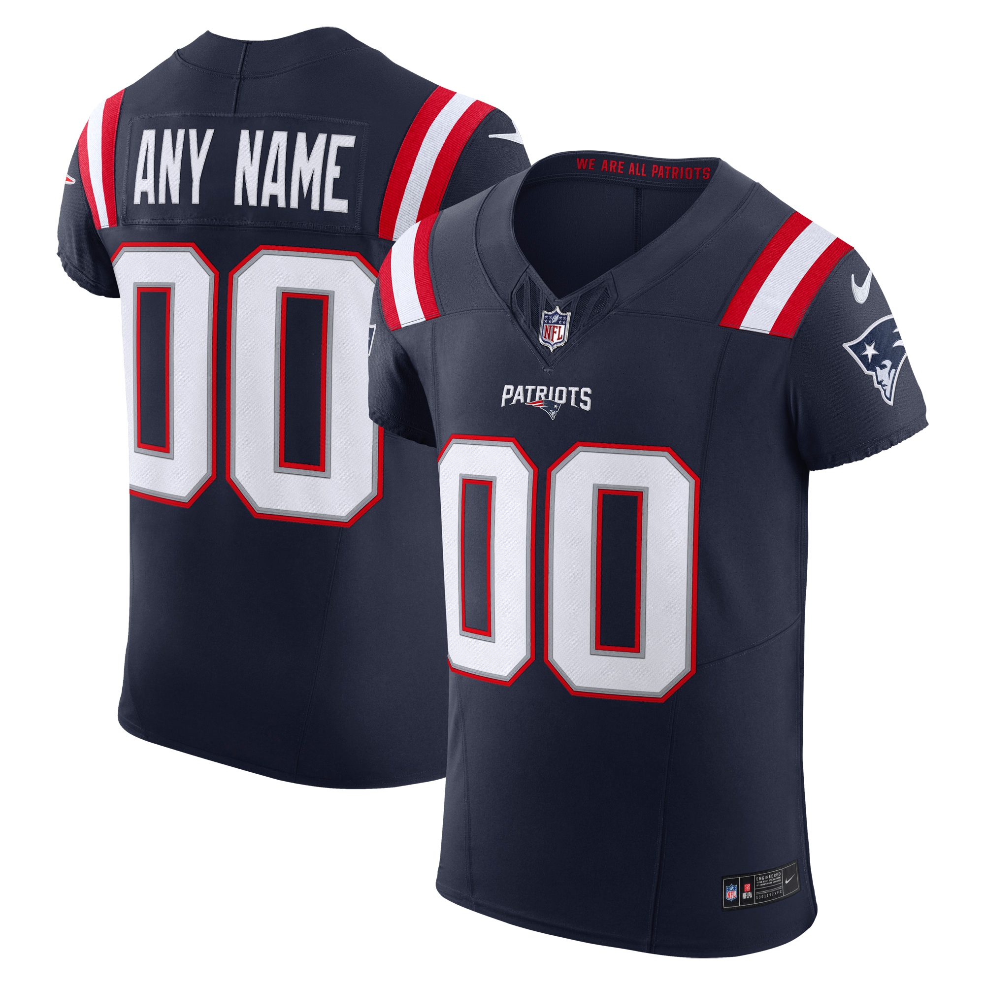 Men’s New England Patriots Navy Vapor F.U.S.E. Elite Custom Jersey