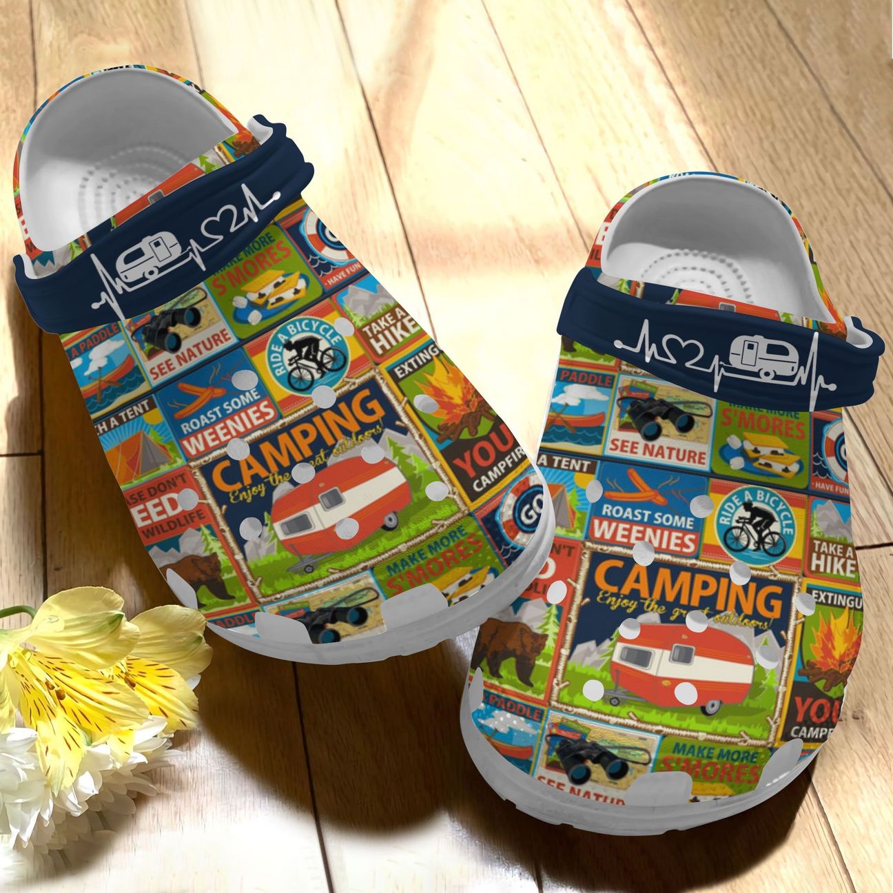 Camping Personalize Clog, Custom Name, Text, Fashion Style For Women, Men, Kid, Print 3D Whitesole Camping Is My Job