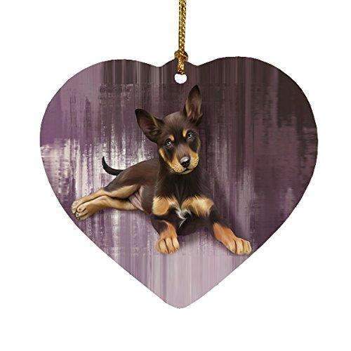 Australian Kelpie Puppy Dog Heart Christmas Ornament