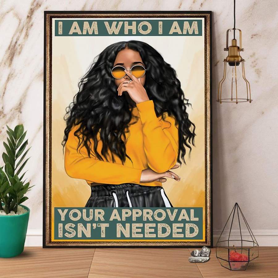 Black Queen I am who I am paper poster no frame/ wrapped canvas wall decor full size