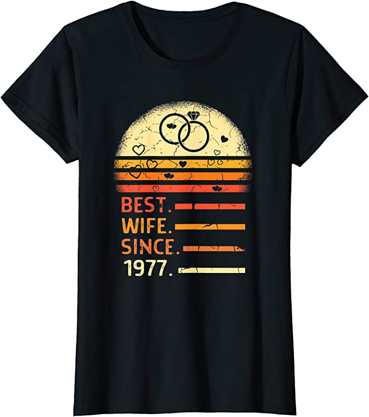 Womens best wife since 1977 retro vintage wedding anniversary gift T-Shirt