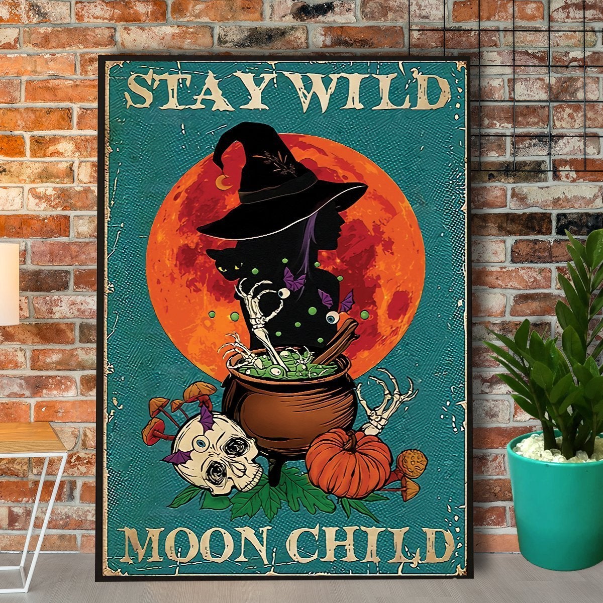 Witchcraft Stay Wild Moon Child Horror Halloween Poster No Frame Matte Canvas, Wall Decor Visual Art