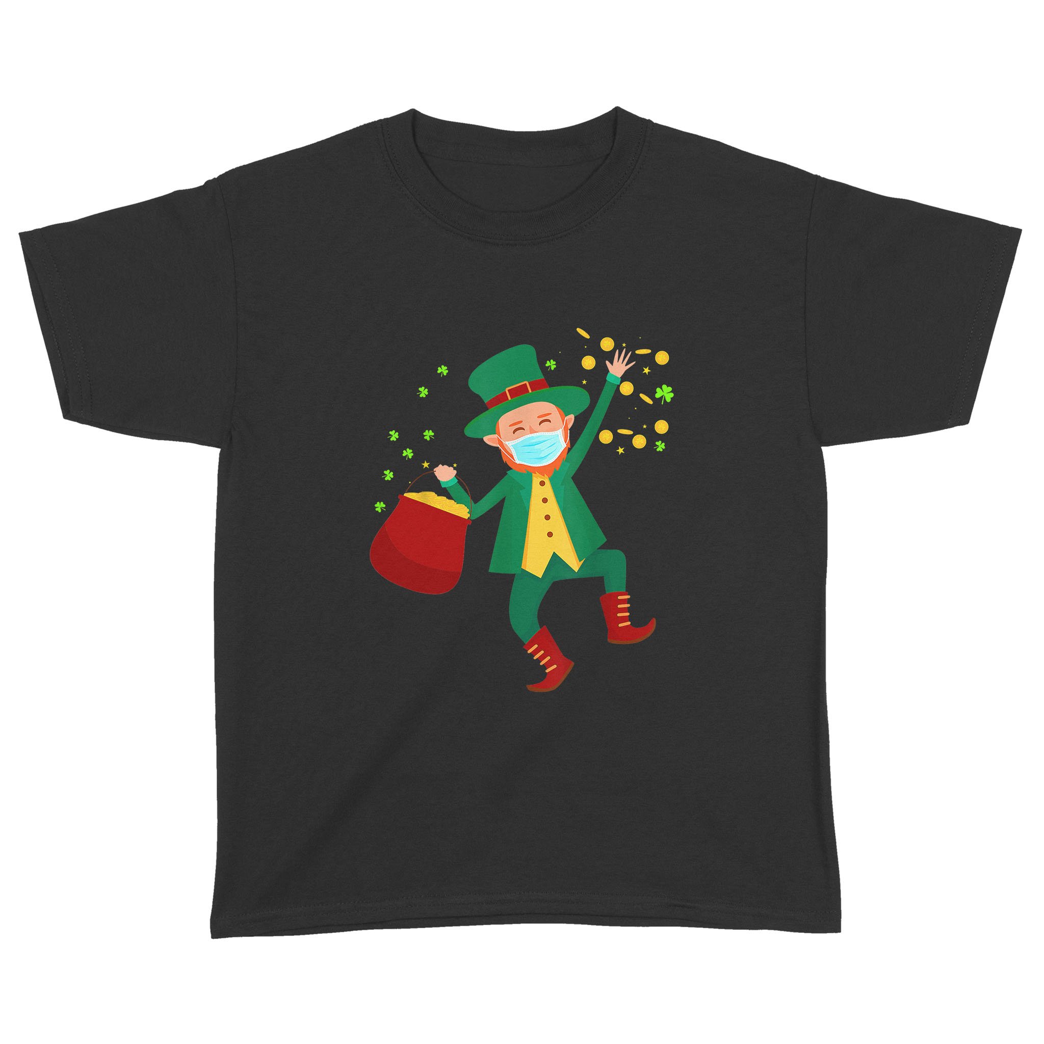 St Patrick’s Day Leprechaun In A Mask 2021 Boys Girls Kids T-Shirt – Standard Youth T-shirt