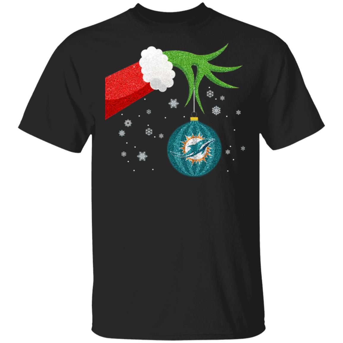 Christmas Ornament Miami Dolphins The Grinch Shirt