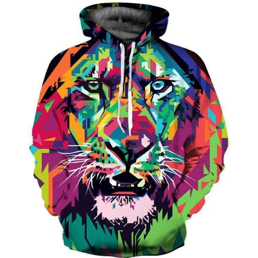 “Colorful Painting Tiger” Couple 3D Print Hooded Sweatshirt