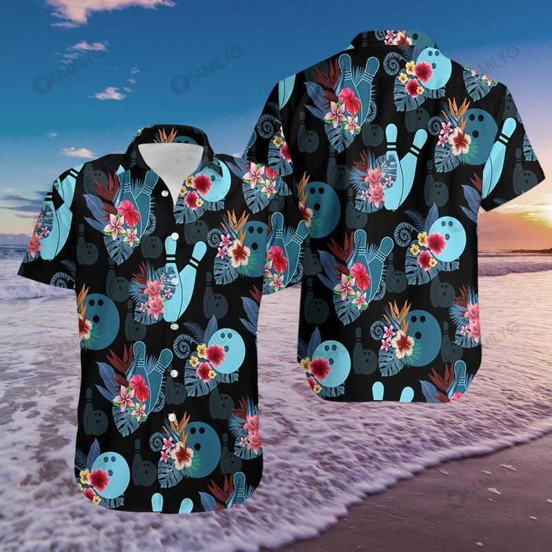 Unique Bowling Shirts – Playing Bowling Black Aloha Hawaiian Shirt Summer Hawaiian For Men, Women, Couple