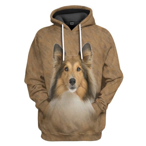 3D Shetland Sheepdog Dog Front And Back All Over Print Unisex Hoodie For Dog Lovers