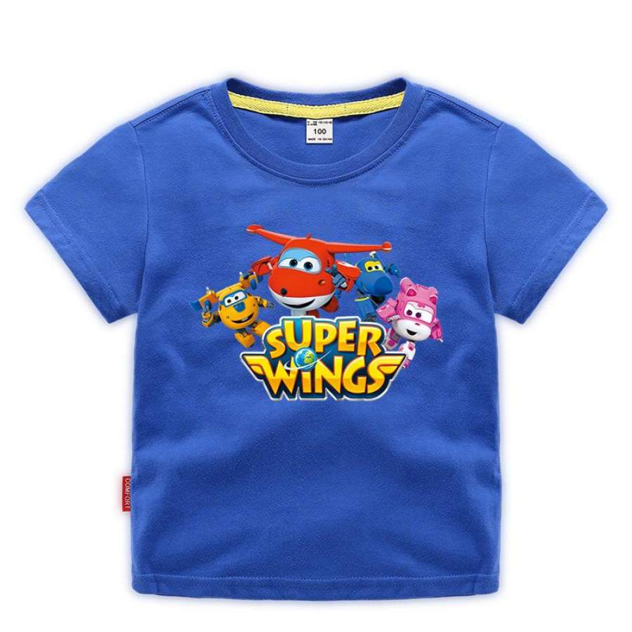 Unisex Super Wings 2D Print Casual Style T-Shirt for Kids