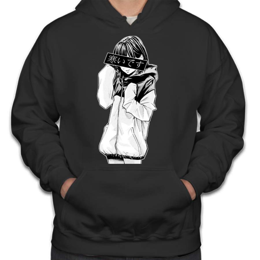 COLD (Black and White) – Sad Japanese Aesthetic Hoodie