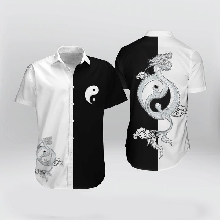 Japanese Yin Yang Dragon Hawaiian Shirt