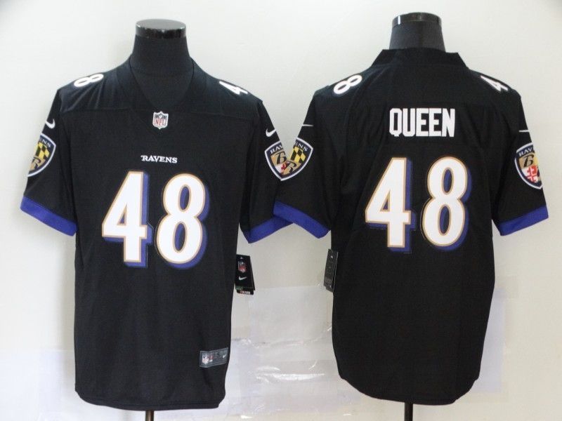 Baltimore Ravens Patrick Queen #48 2020 NFL Black Jersey Jersey