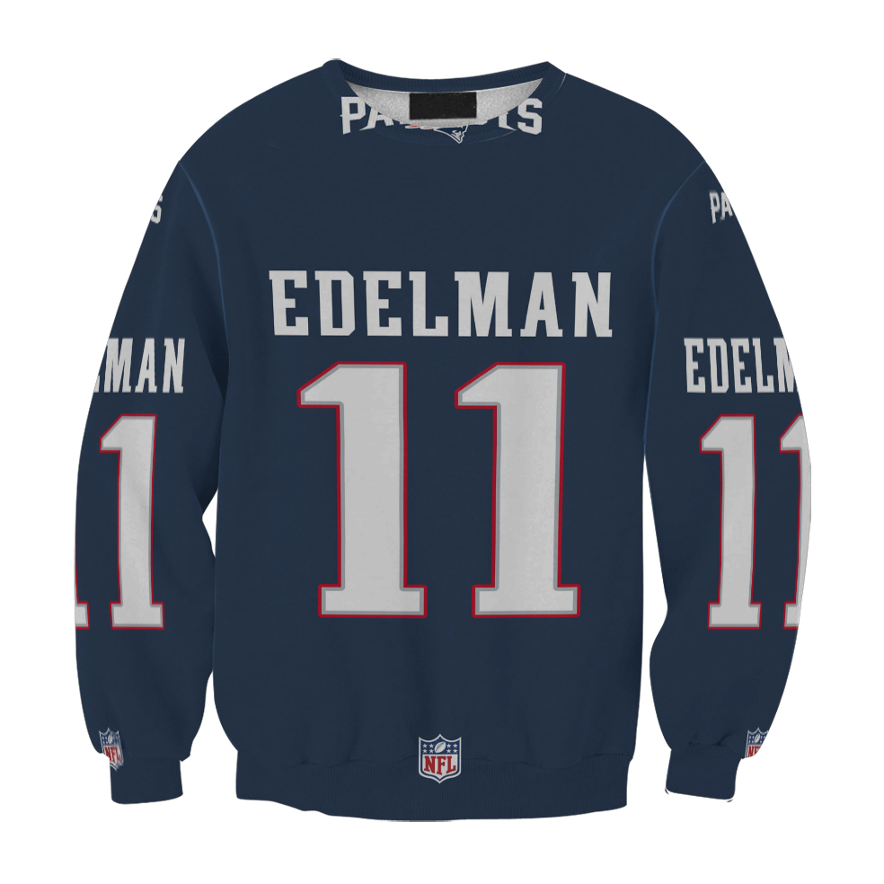 New England Patriots Edelman 11 Uniform Gift For Fan 3D Full Printing Sweatshirt