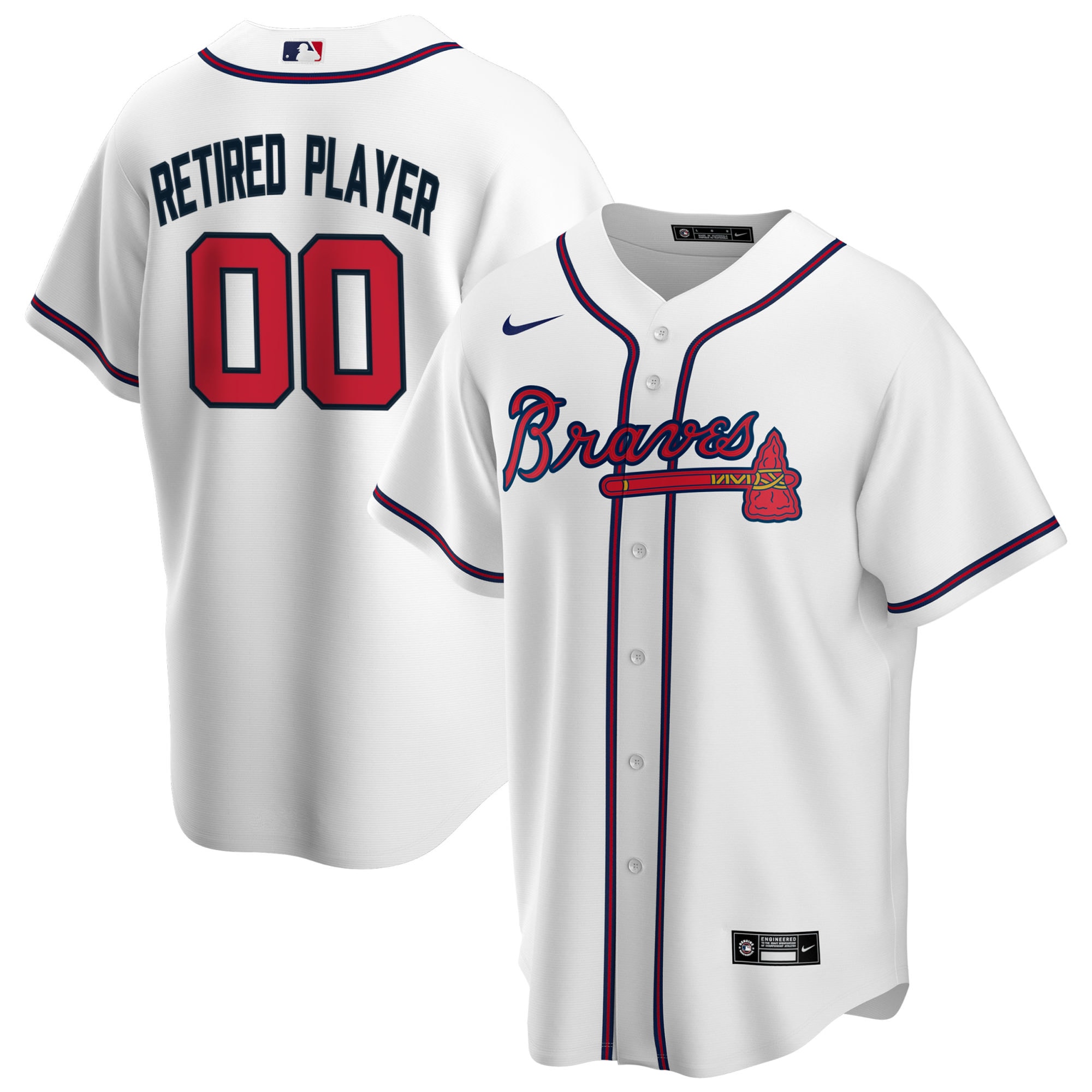 Atlanta Braves Home Pick-A-Player Retired Roster Replica Jersey – White