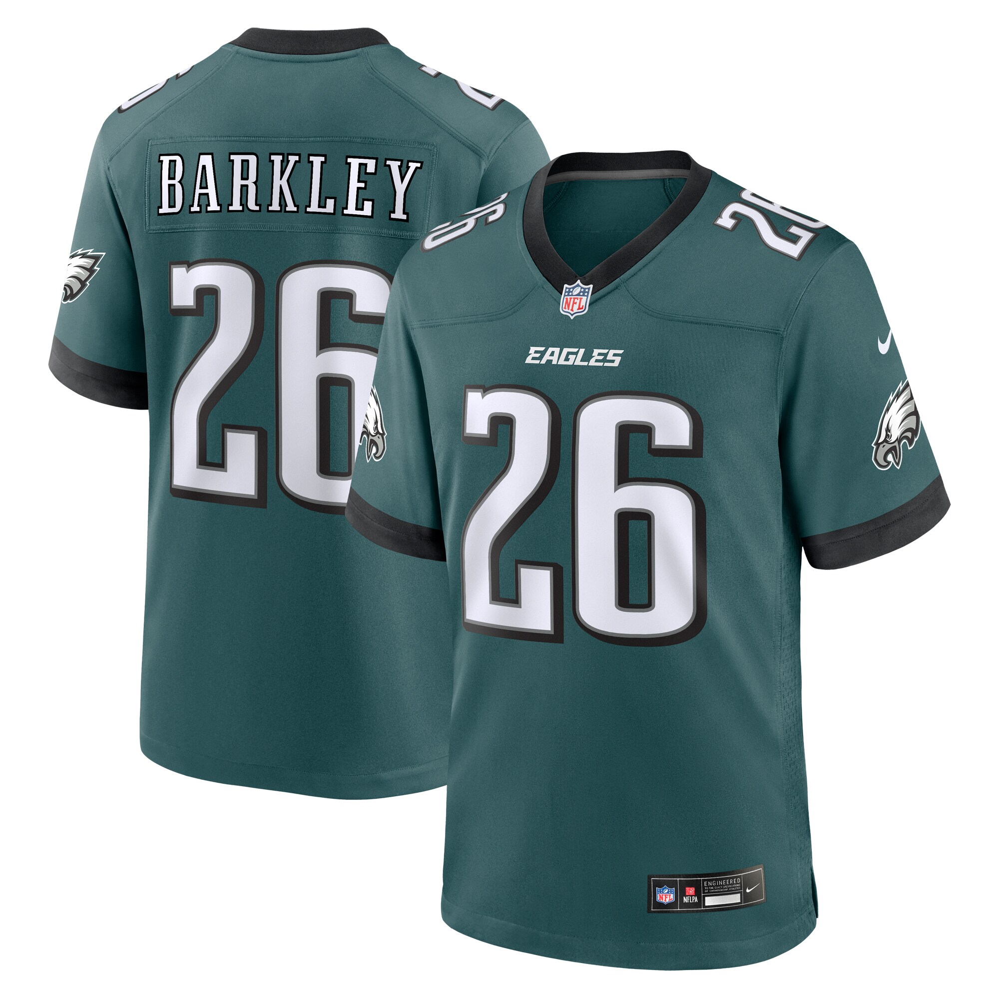 Saquon Barkley Philadelphia Eagles Game Player Jersey – Midnight Green